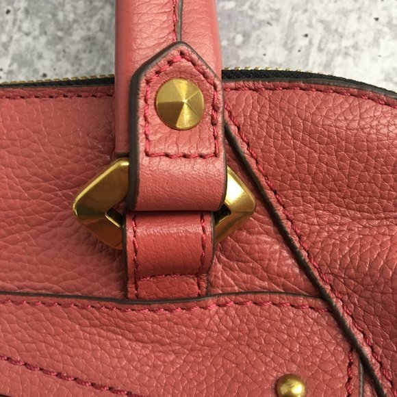 Oryany "Sarah" Pebble Leather Satchel with Braiding Detail, Marsala (Warm Rose) - Picture 7 of 15